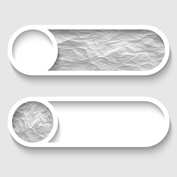 Set van twee vector knoppen met papier textuur — Stockvector