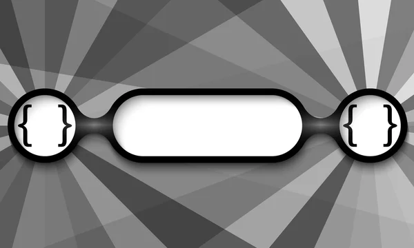 Cadre noir et blanc pour tout texte avec des crochets — Image vectorielle