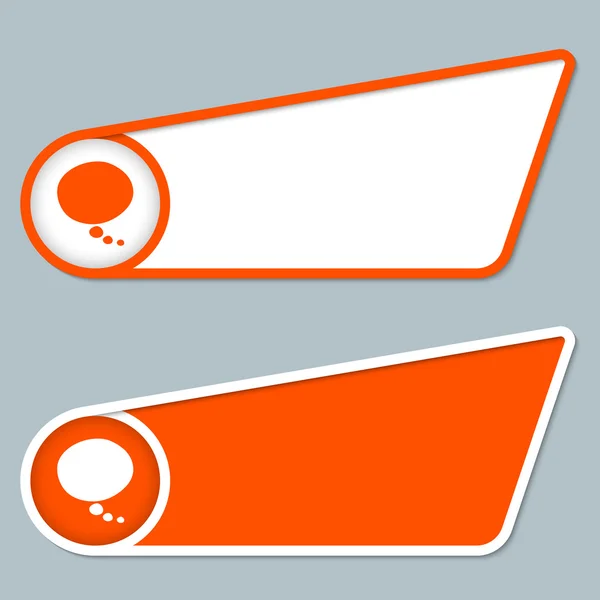 Two orange boxes for any text with speech bubble — Stock Vector