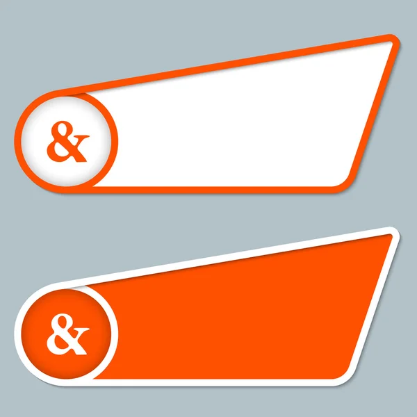 Two orange boxes for any text with ampersand — Stock Vector