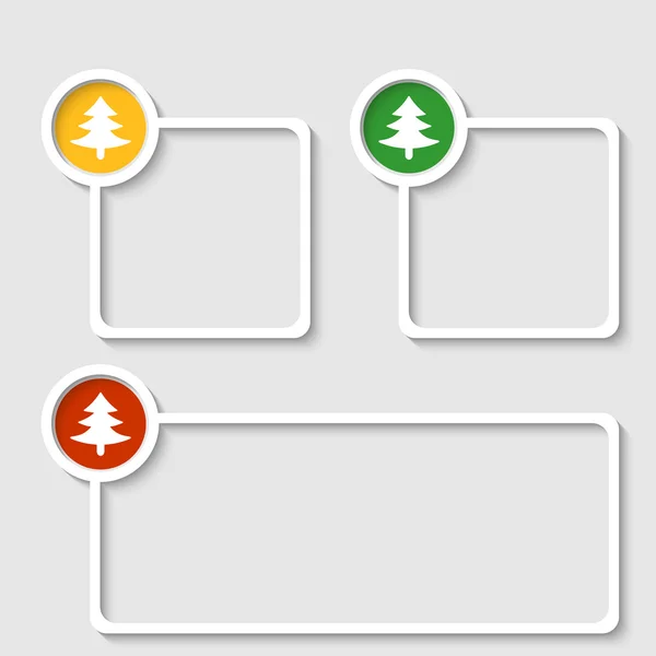 Quadro cinza para qualquer texto com símbolo de árvore — Vetor de Stock