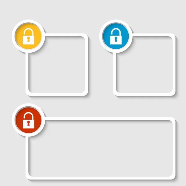 Grijze frame voor elke tekst met hangslot — Stockvector