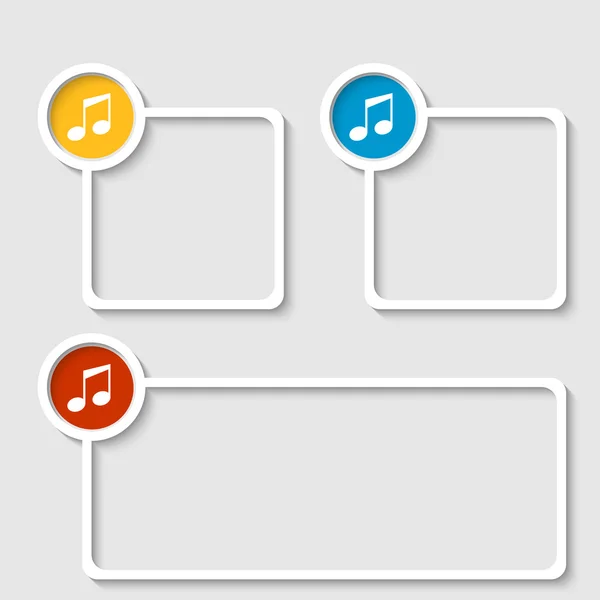 Cornice grigia per qualsiasi testo con simbolo musicale — Vettoriale Stock