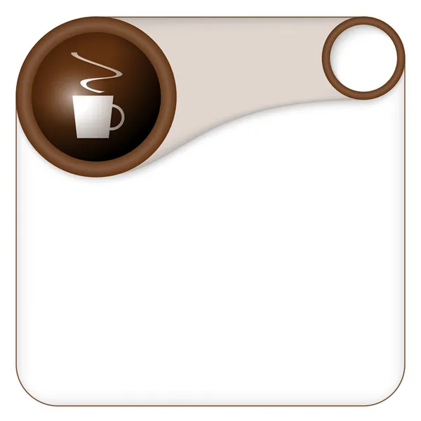 Cuadro de color para introducir texto con taza de café — Vector de stock