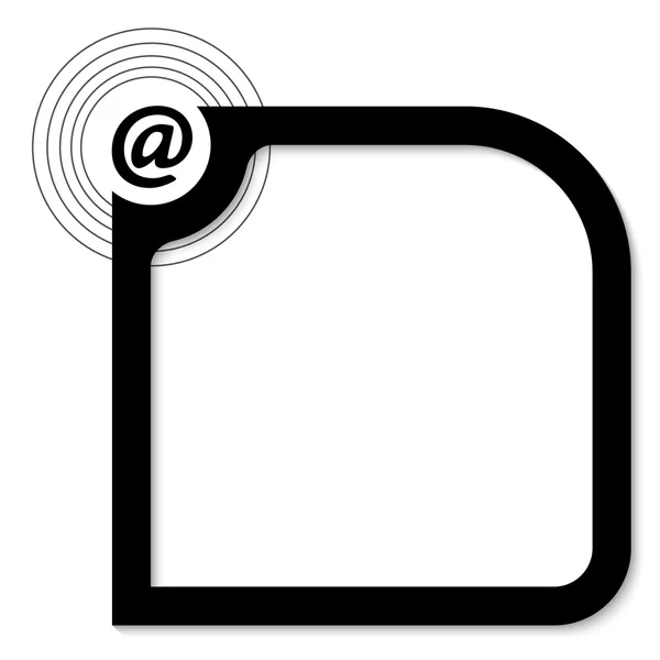 Cuadro de texto negro para texto con símbolo de correo electrónico — Archivo Imágenes Vectoriales