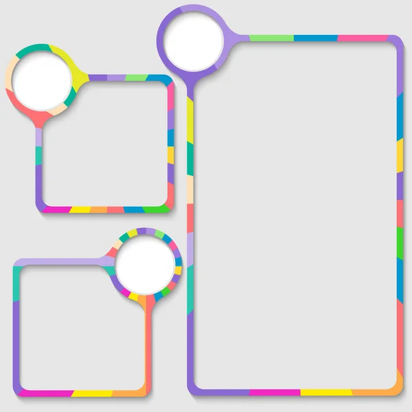 Conjunto de tres marcos para introducir texto con marco de color — Archivo Imágenes Vectoriales