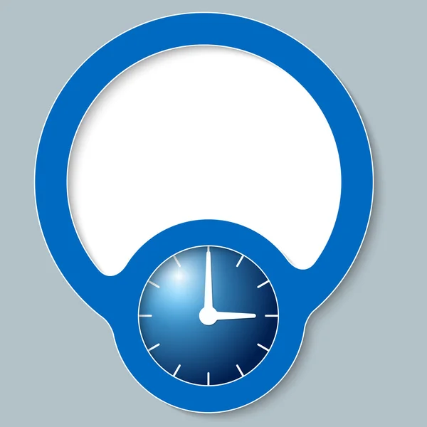 Modré abstraktní rámec pro libovolný text s hodinami — Stockový vektor