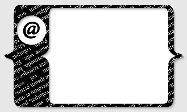 Kotak hitam untuk teks apapun dengan simbol surel - Stok Vektor