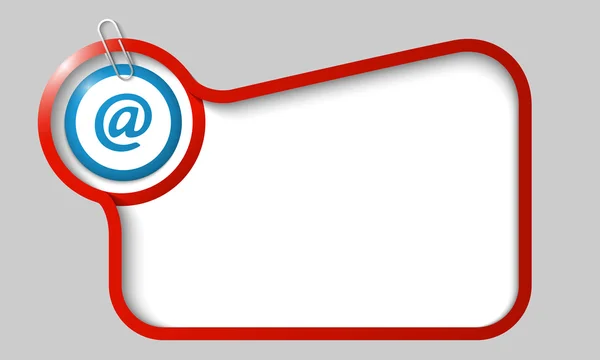 E-posta simgesi ve ataş ile herhangi bir metin için vektör metin kutusu — Stok Vektör