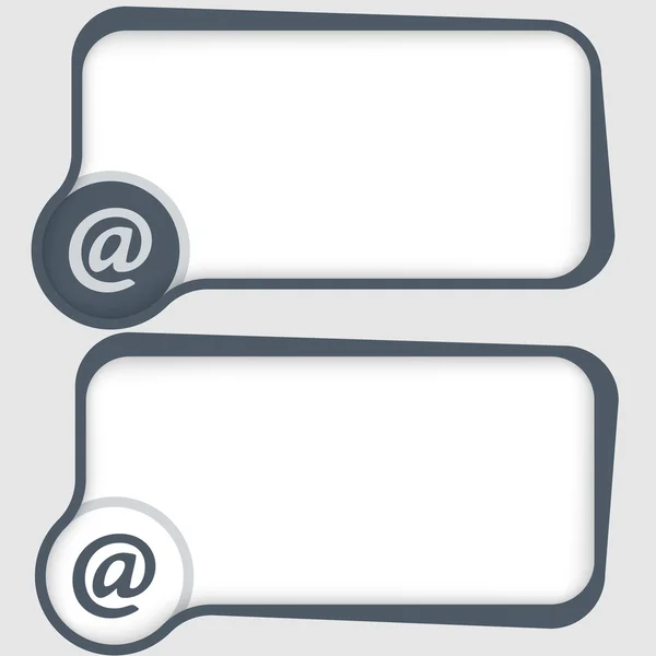 Set of two vector text frames and email symbol — Stock Vector