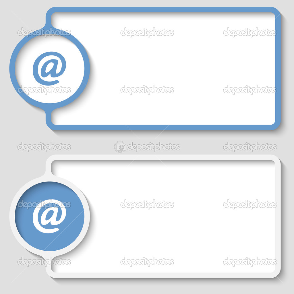 set of two abstract text frame with email symbol
