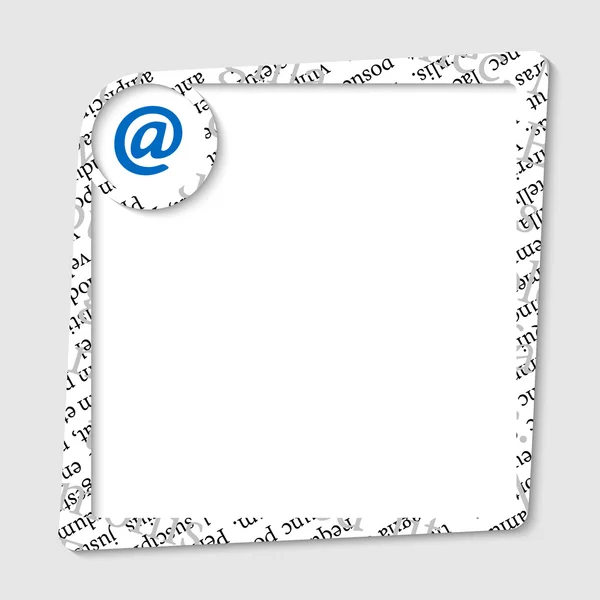 Zone de texte vectoriel pour tout texte avec symbole e-mail — Image vectorielle