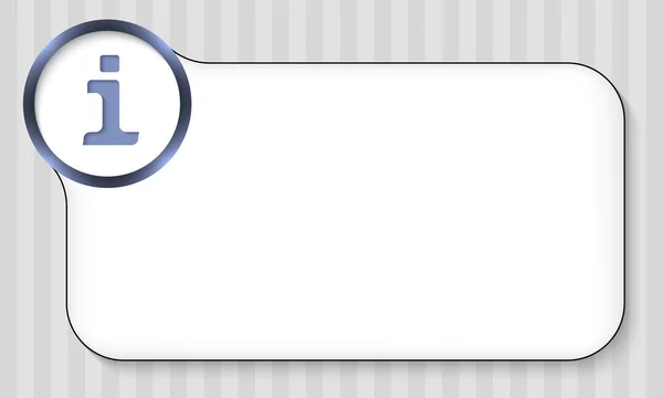 Rahmen für jeden Text mit Infosymbol — Stockvektor