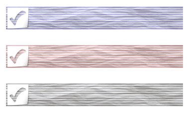 desen buruşuk kağıt ve onay kutusu ile üç afiş kümesi