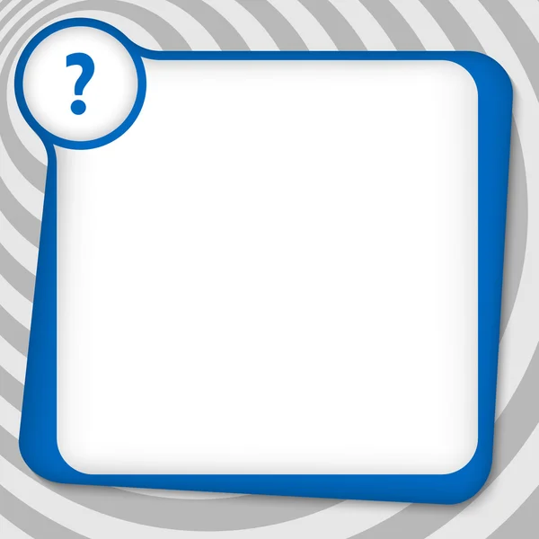 Caixa azul para inserir texto com ponto de interrogação — Vetor de Stock