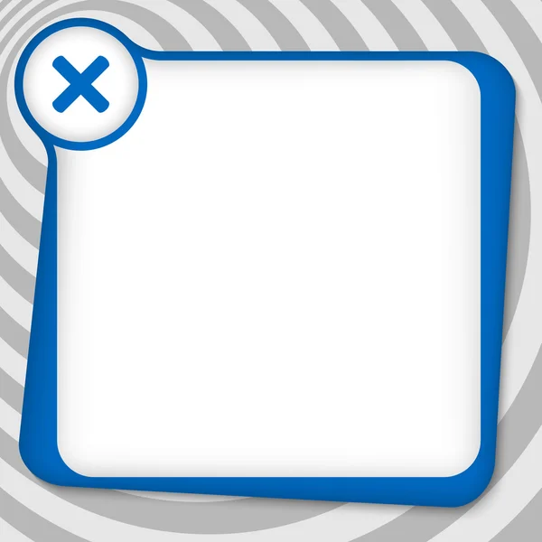Casella blu per l'inserimento di testo con simbolo di divieto — Vettoriale Stock