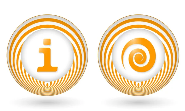 シンボルと 2 つのオレンジ色のアイコンのセット — ストックベクタ