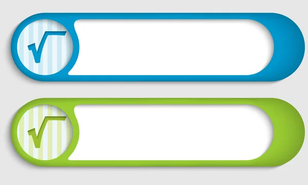 Set van twee knoppen met radix symbool — Stockvector