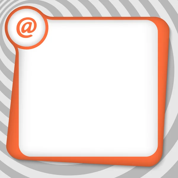 E-posta simgesi olan metin girmek için kırmızı bir kutu — Stok Vektör