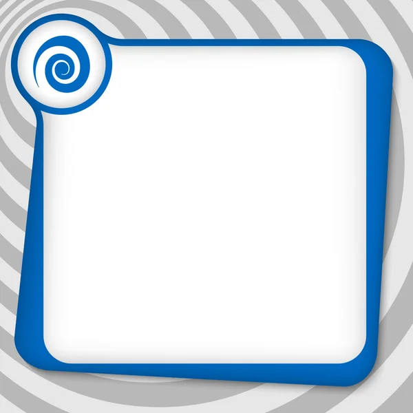 Caixa azul para inserir texto com espiral — Vetor de Stock