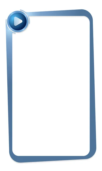 Blaues Feld für die Eingabe eines beliebigen Textes mit Spielsymbol — Stockvektor