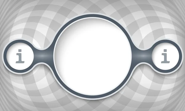Trois cadres circulaires connectés pour tout texte avec symbole info — Image vectorielle