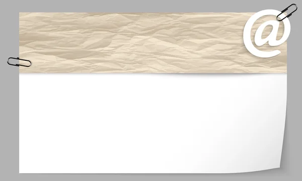 Caixa de texto com textura de papel e símbolo de e-mail — Vetor de Stock