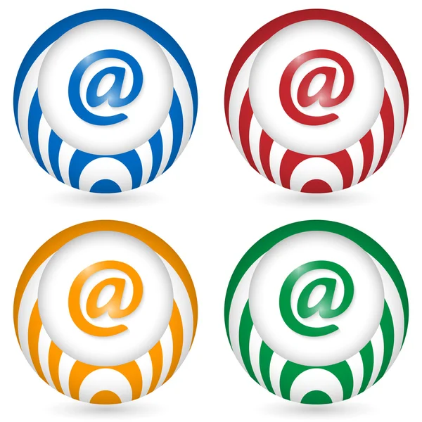 Sada čtyř ikona se symbolem e-mailu — Stockový vektor
