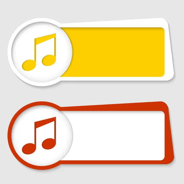 Set of two frames for insertion text with music symbol — Stock Vector