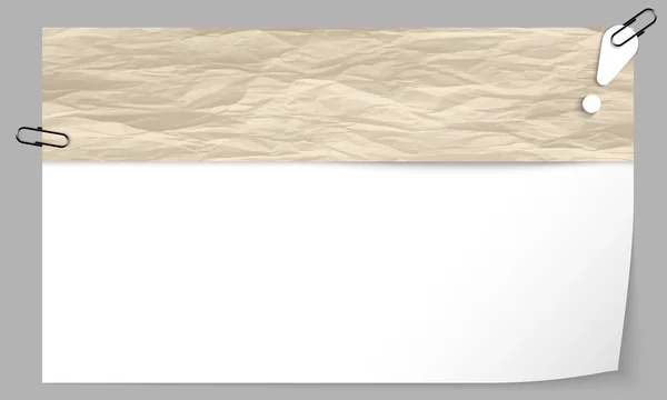 Textruta med konsistens av papper och utropstecken — Stock vektor