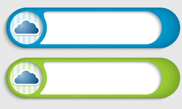 Conjunto de dos botones con nube — Archivo Imágenes Vectoriales