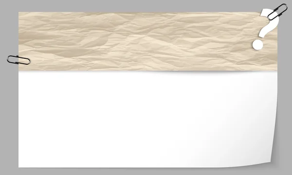 Caixa de texto com textura de papel e ponto de interrogação —  Vetores de Stock