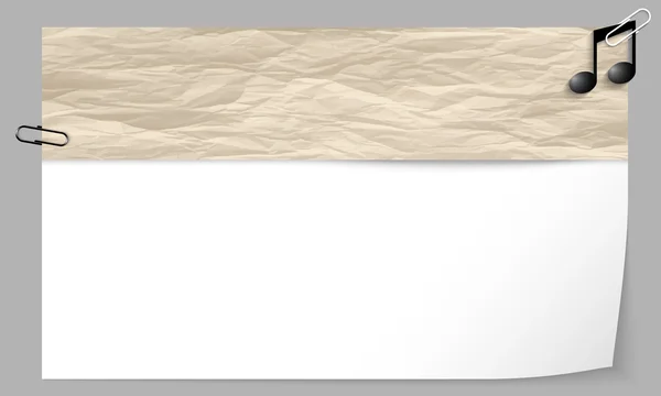 Текстова коробка з текстурою паперу та музичним символом — стоковий вектор