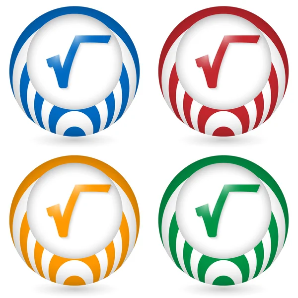 Conjunto de quatro ícones com símbolo radix — Vetor de Stock