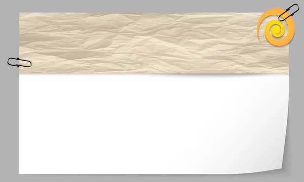 Caixa de texto com textura de papel e espiral — Vetor de Stock
