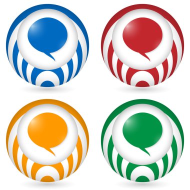 konuşma balonu ile dört simge kümesi