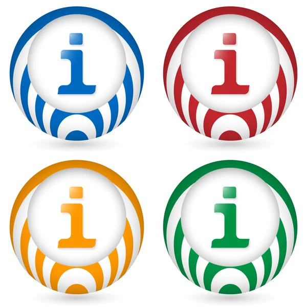 Uppsättning av fyra ikonen med information symbol — Stock vektor