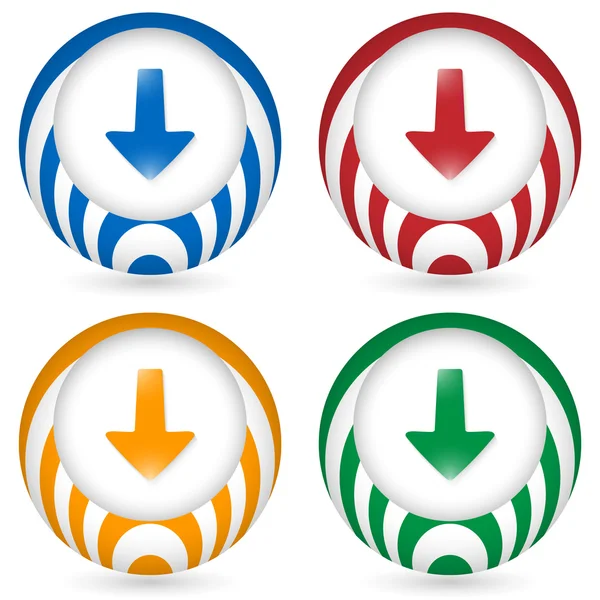 Conjunto de cuatro icono con flecha — Vector de stock