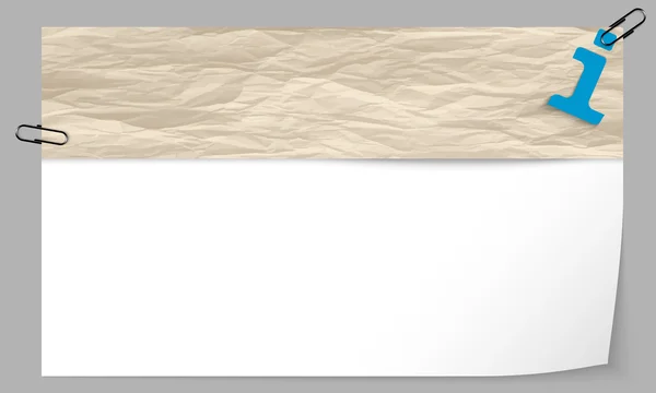 Caixa de texto com textura de papel e símbolo info — Vetor de Stock