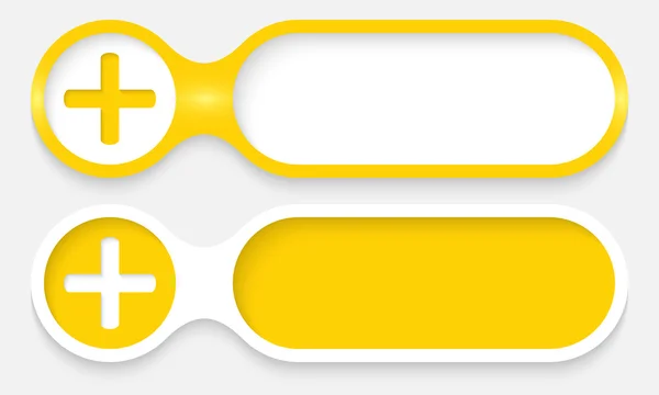 Deux boutons pour saisir du texte avec symbole plus — Image vectorielle