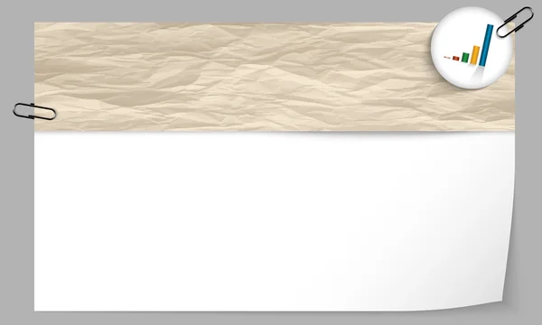Caixa de texto com textura de papel e gráfico — Vetor de Stock