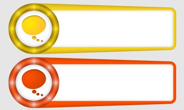 herhangi bir metin ile konuşma balonu için sarı ve kırmızı kare