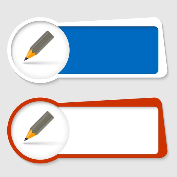 Set of two frames for insertion text with pencil — Stock Vector