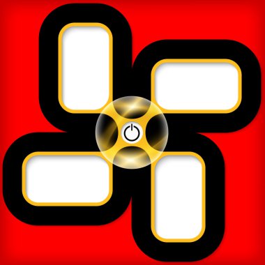 güç düğmesi ile metin girmek için dört kutu