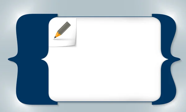 Blauwe vierkante haken voor het invoeren van tekst met potlood — Stockvector