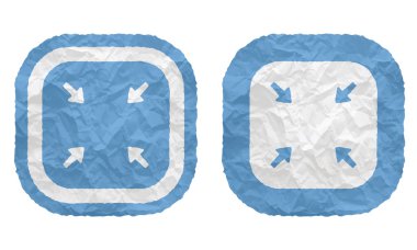 Buruşmuş kağıt ve okları olan iki çerçeve