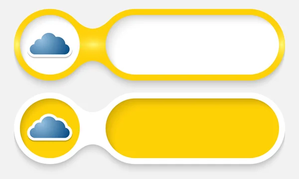Deux boutons pour entrer du texte avec nuage — Image vectorielle