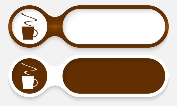 Dos botones para introducir texto con taza de café — Archivo Imágenes Vectoriales