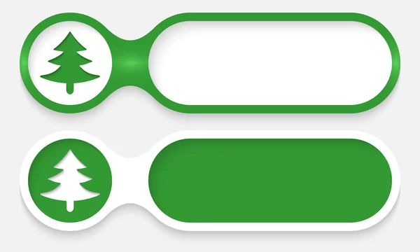 Dwa przyciski do wprowadzania tekstu z symbolem drzewa — Wektor stockowy