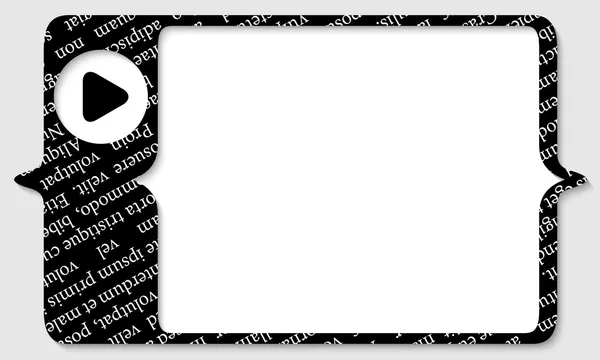 Caixa preta para qualquer texto com símbolo de jogo — Vetor de Stock